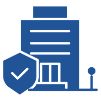 Secure commercial building illustration