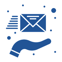 Envelope and hand icon illustration