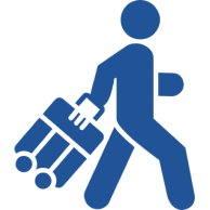 Walking figure carrying baggage