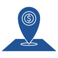 Money location icon on map