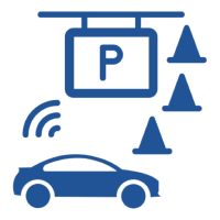 Car parking icon with cones
