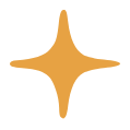 A simple orange sparkle icon on a black background.